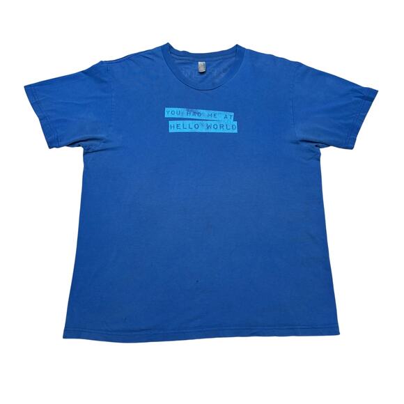 Palantir Technologies You Had Me At Hello World Shirt Men's Large Crew Employee
